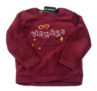 Vínová plyšová mikina s nápisy - Harry Potter 