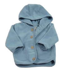 Modrá fleecová propínací mikina s kapucí zn. Tu