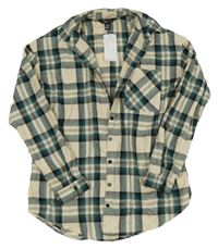 Nové - Béžovo-zelená kostkovaná halenka New Look