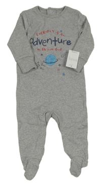 Nové - Šedý overal s nápisem a planetou Matalan