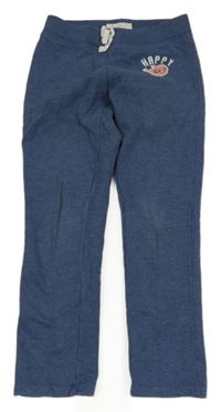 Šedomodré tepláky s ptáčkem 