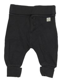 Antracitové žebrované tepláky F&F