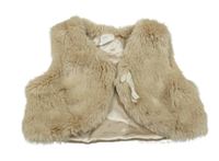 Béžová kožešinová podšitá vesta H&M