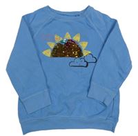 Světlemodrá mikina se sluncem z flitrů Next