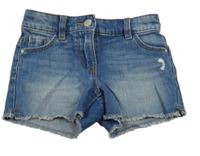 Modré riflové kraťasy s prodíráním Next