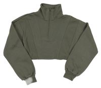 Khaki crop mikina New Look