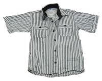 Šedo-bílá pruhovaná košile 