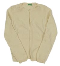 Béžový propínací vlněný svetr Benetton