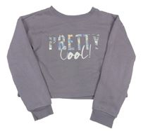 Starofialová crop mikina s nápisem Y.F.K.