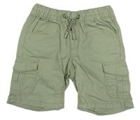 Světlezelené plátěné cargo kraťasy Topolino