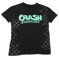 Černo-barevné tričko s liškou - Crash Bandicoot 