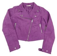 Fialový semišový podšitý crop křivák H&M