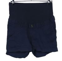 Dámské tmavomodré plátěné těhotenské kraťasy H&M