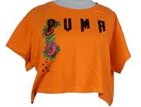 Dámské oranžové crop tričko s logem Puma