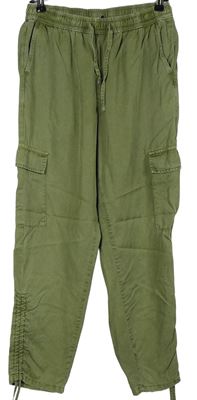 Dámské khaki cargo kalhoty s kapsami Only 