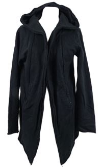 Dámský černý teplákový cardigán s kapucí Indicode 