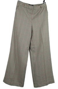Dámské černo-růžovo-hnědé vzorované volné kalhoty Primark 