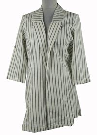 Dámský smetanovo-tmavomodrý pruhovaný cardigán Multiblu 