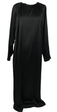 Dámské černé saténové dlouhé šaty H&M