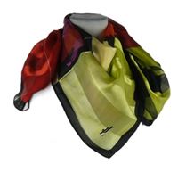 Dámský barevný vzorovaný saténový šátek 