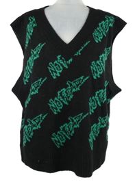 Dámská černo-zelená svetrová vesta s logem No Fear 