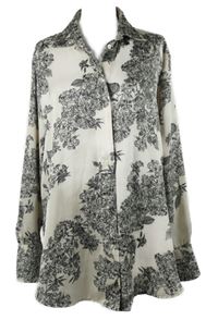 Dámská smetanovo-černá květovaná saténová halenka H&M