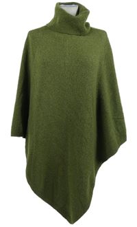 Dámské khaki svetrové pončo s rolákem Only 