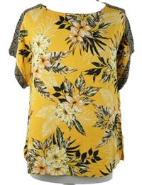 Dámská oranžovo-černá květovaná halenka Dorothy Perkins 