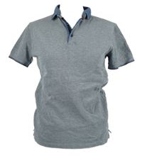 Pánské tmavomodré melírované polo tričko Zara 
