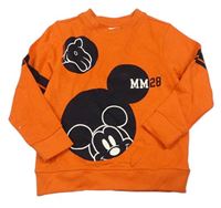 Neonově oranžová mikina s Mickey Mousem Disney