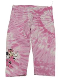Růžovo-bílé batikované capri legíny s Minnie C&A