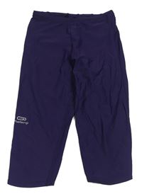 Fialové UV capri legíny s logem Kalenji