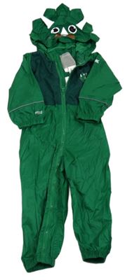 Zelená šusťáková nepromokavá kombínéza s kapucí- dinosaur Regatta