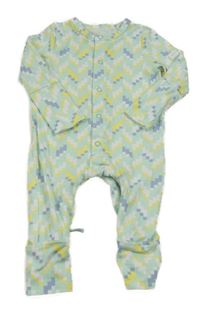 Modro-bílo-žlutý vzorovaný overal 