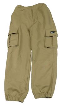 Béžové cuff cargo kalhoty 