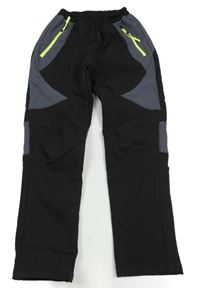 Čero-šedé softshellové kalhoty 