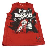 Červené funkční tílko s potiskem Adidas