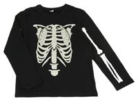 Černá mikina s kostlivcem 