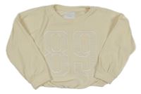 Smetanová žebrovaná plyšová mikina Next