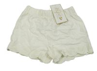Nové - bílé kraťasy s madeirou 