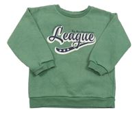 Zelená mikina s nápisem Matalan