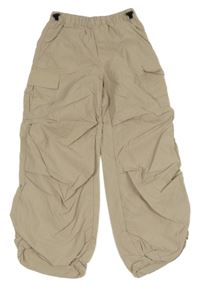 Béžové šusťákové cargo kalhoty H&M