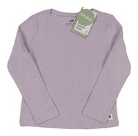 Nové - Lila žebrované triko H&M
