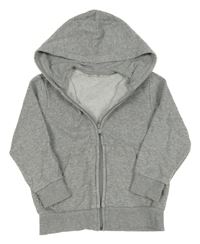 Šedá melírovaná propínací mikina s kapucí H&M