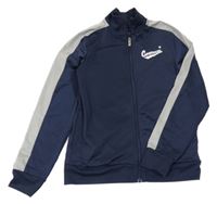 Tmavomodro-šedá sportovní propínací mikina s logem Converse