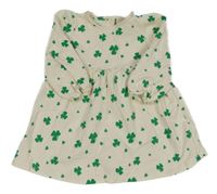 Smetanovo-zelené teplákové šaty se čtyřlístky Primark