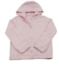 Světlerůžová propínací mikina s kapucí