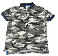 Bílo-šedo-černé army polo tričko F&F