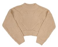 Světlerůžový crop svetr New Look