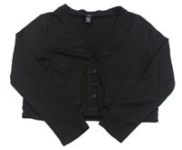 Černý propínací crop svetr New Look